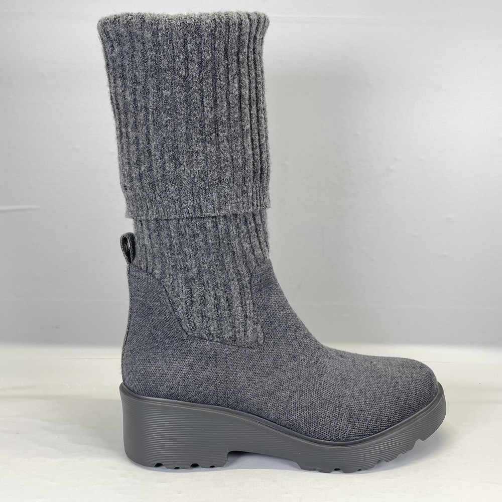 Vivaia Eduarda Sock Boots Womens Size 11 Gray Wool Knit Wedge Platform Shoes